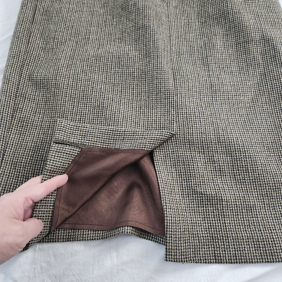 Moda Petite 100% Wool Pencil Skirt, Military Green Brown Tone, Women's Size 6 - Picture 11 of 14